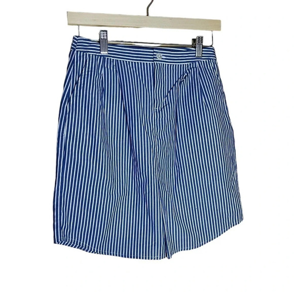Banana Republic Blue and White Striped Pleated Pencil Skirt with Pockets Size 0P - Picture 1 of 8